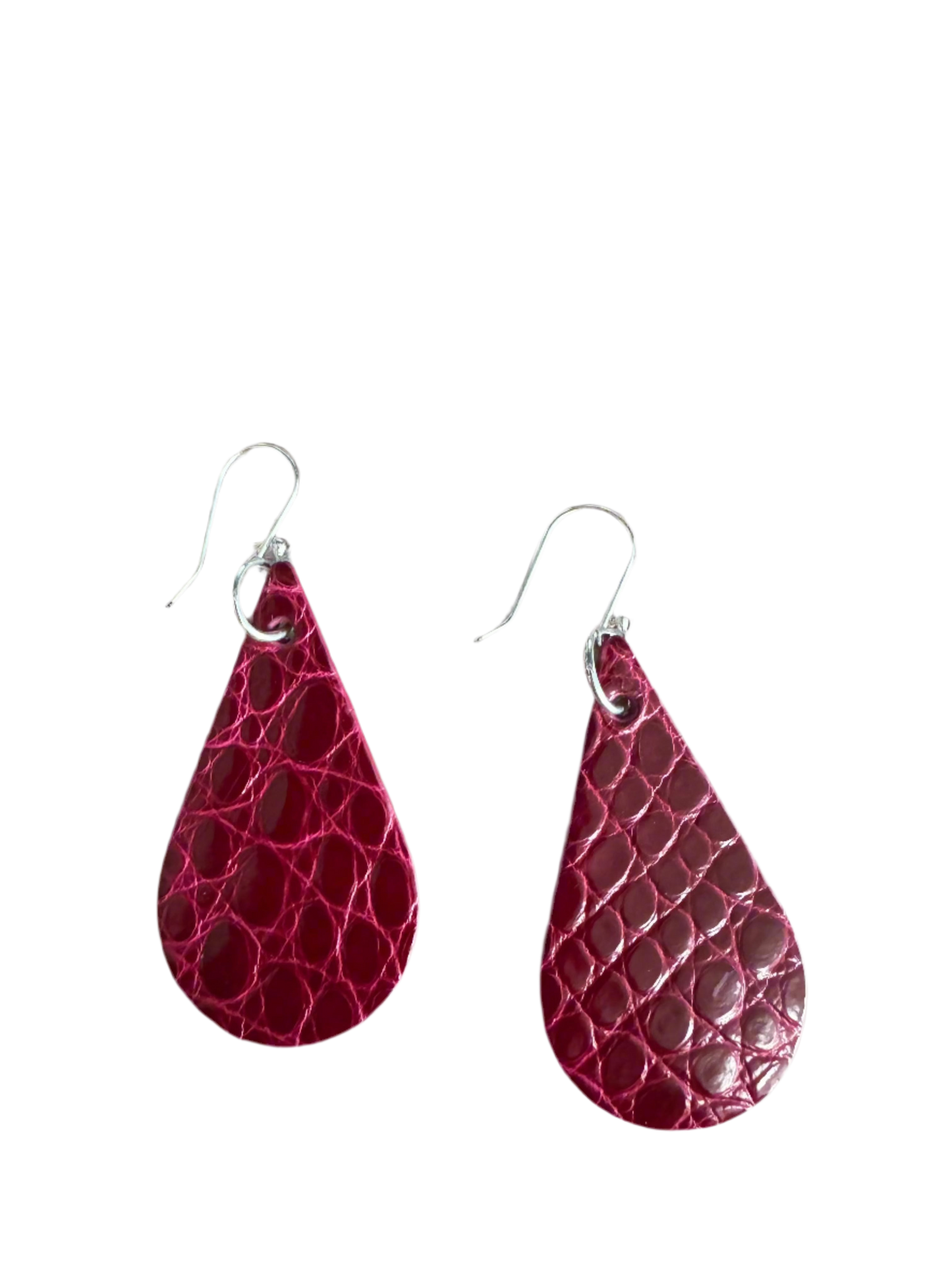 American Alligator Bordeaux CrocoVera Earrings