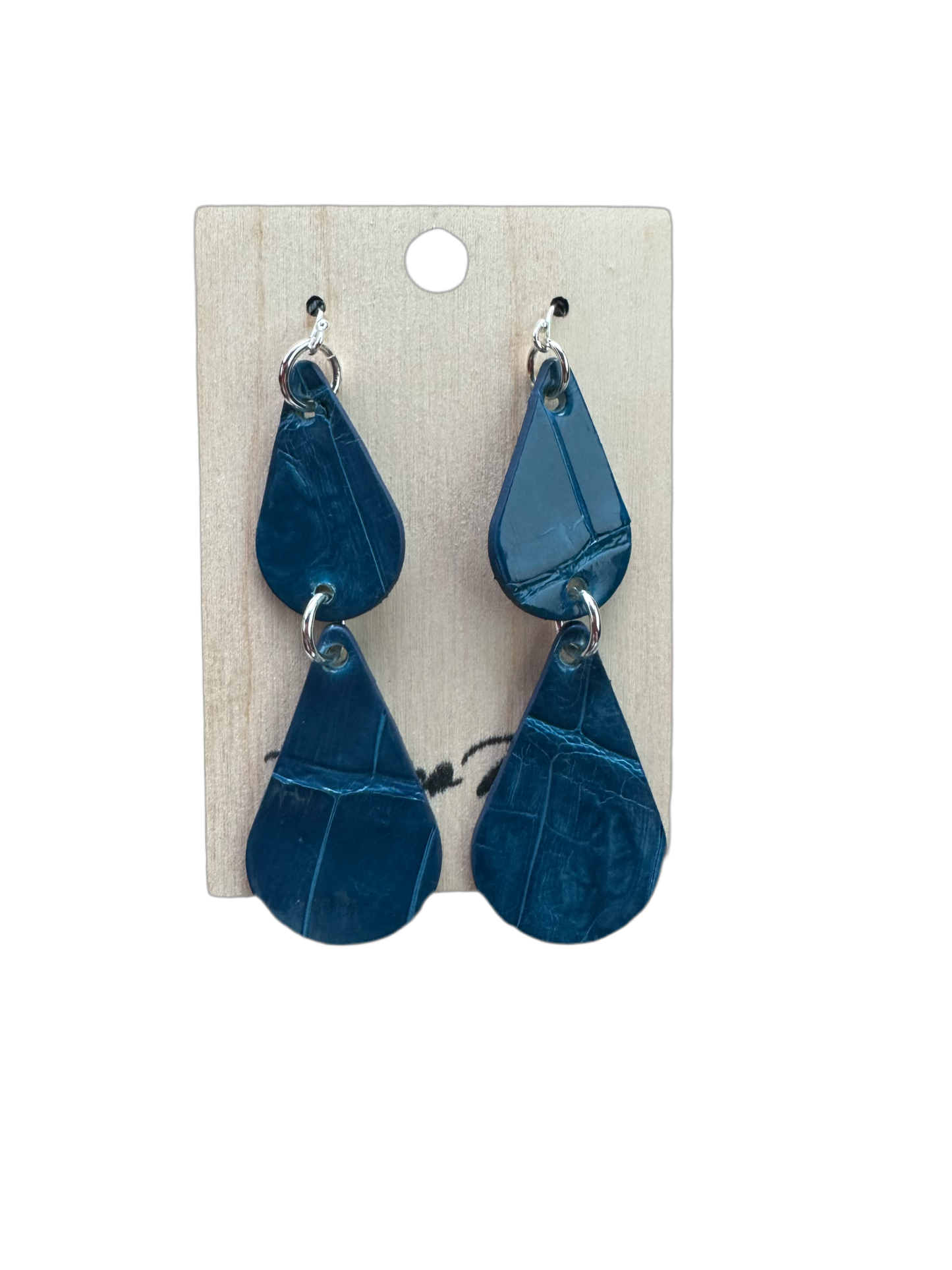 Porosus Crocodile Blue Izmir CrocoVera Earrings Doubles