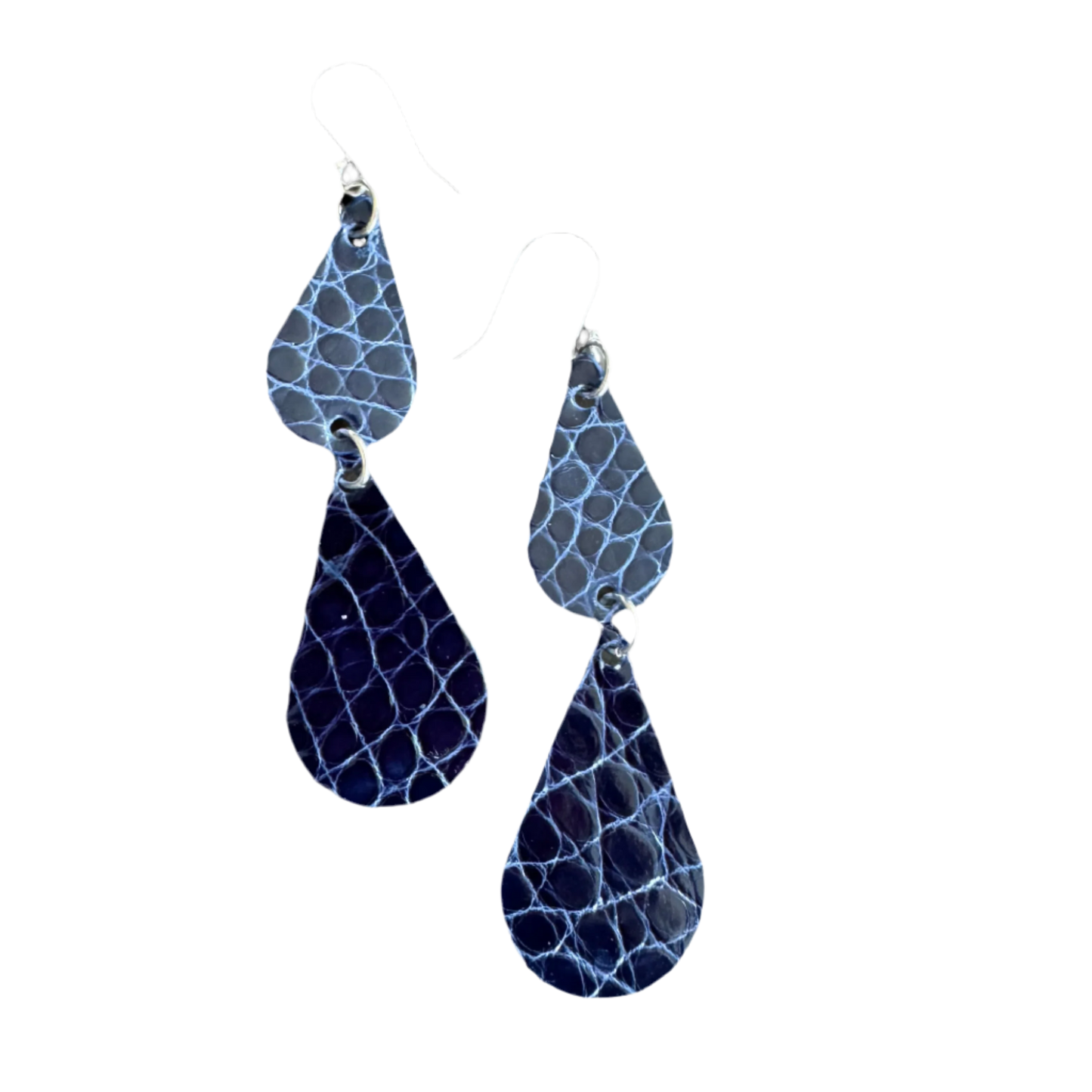 American Alligator Blue Sapphire CrocoVera Earrings ~ the Monicas