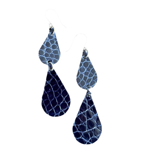 American Alligator Blue Sapphire CrocoVera Earrings ~ the Monicas