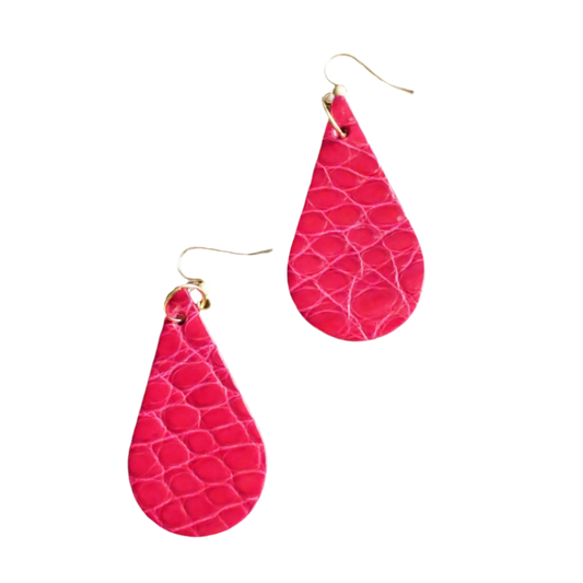 American Alligator Framboise CrocoVera Earrings