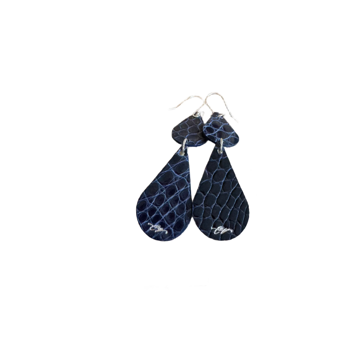 American Alligator Blue Sapphire CrocoVera Earrings ~ the Monicas
