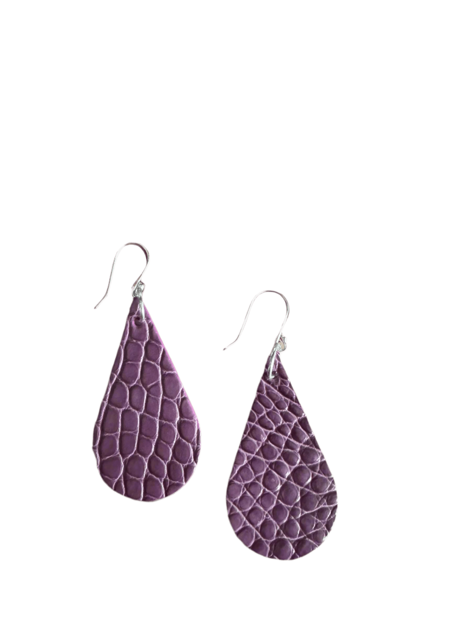 American Alligator Amethyst CrocoVera Earrings - CrocoVera