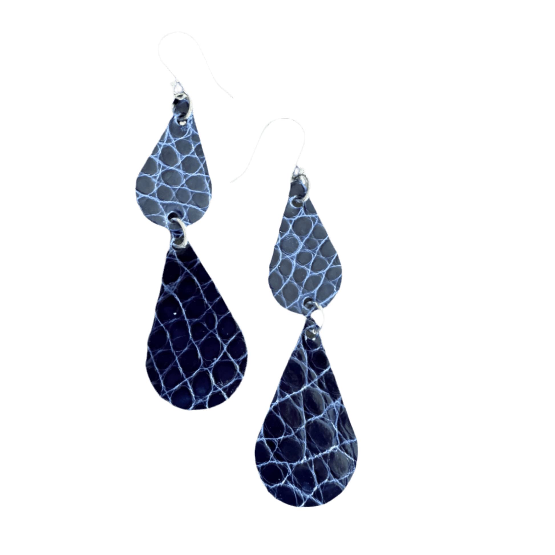 American Alligator Blue Sapphire CrocoVera Earrings ~ the Monicas - CrocoVera