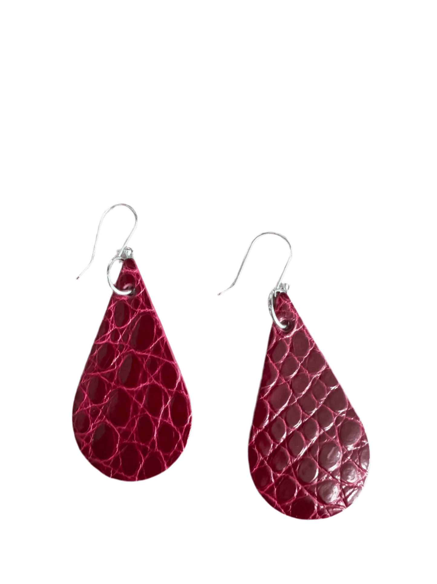 American Alligator Bordeaux CrocoVera Earrings - CrocoVera