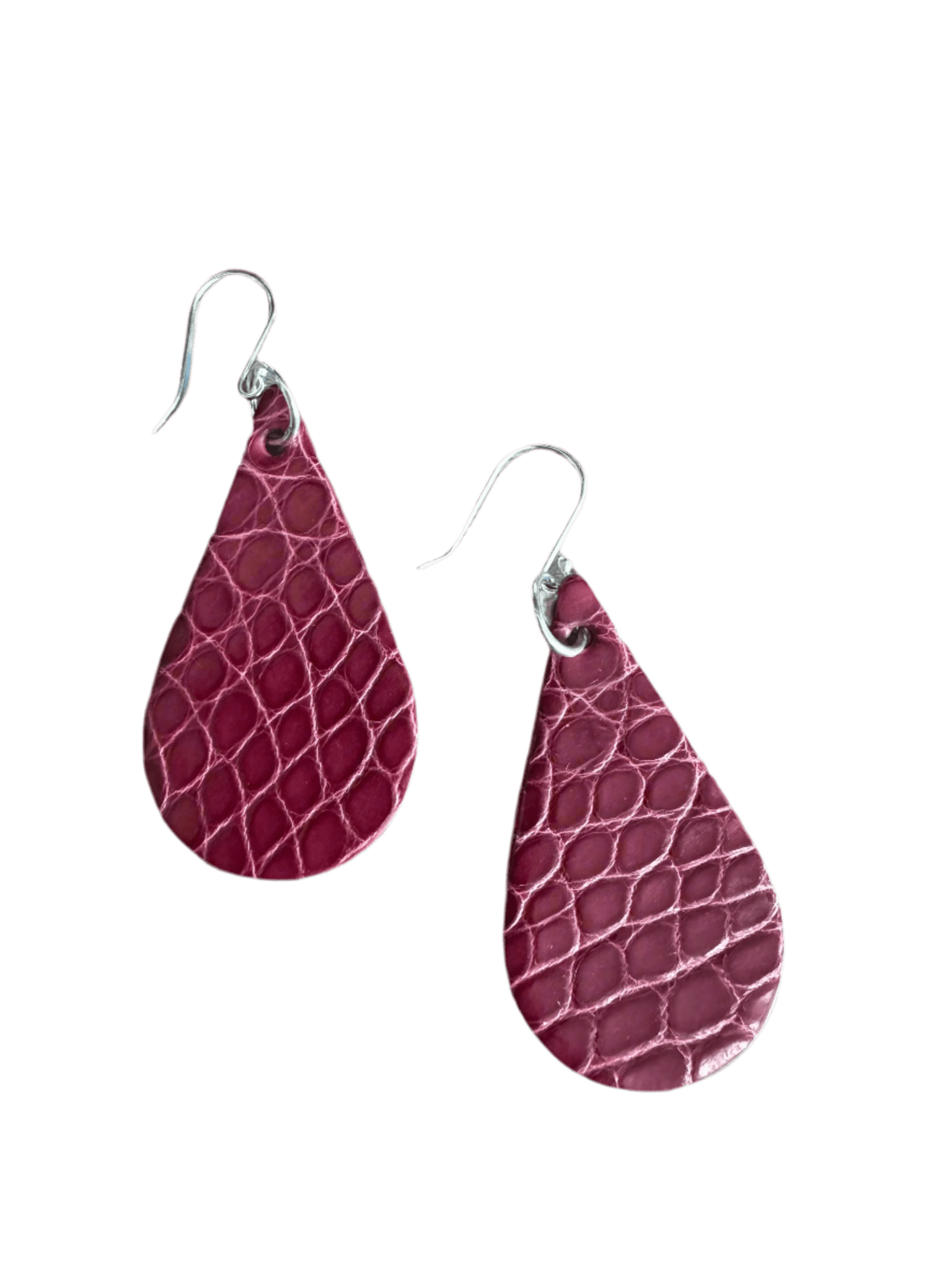 American Alligator Sangria CrocoVera Earrings - CrocoVera